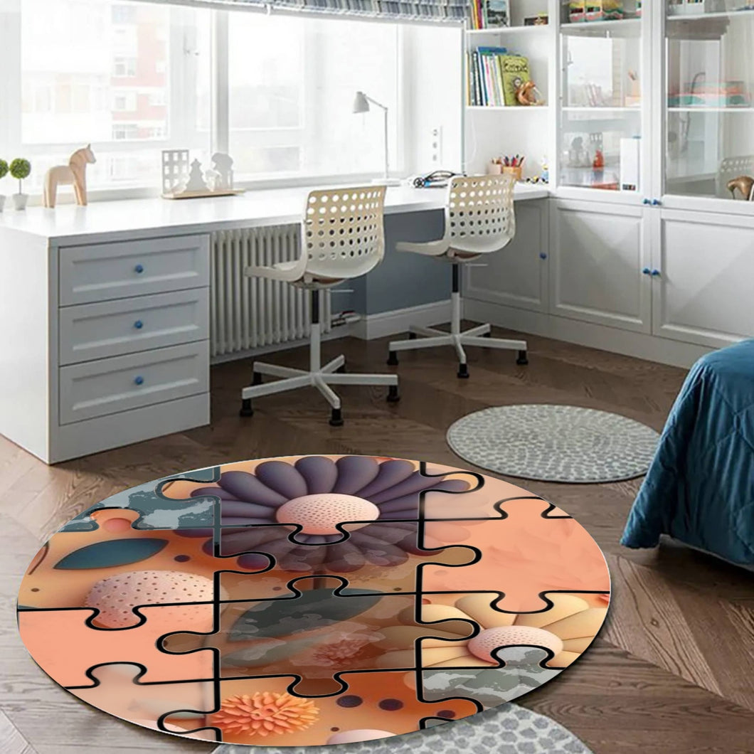 Jigsaw Puzzle Round Carpet